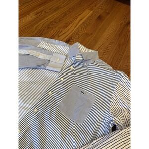 Vineyard Vines Men's Tucker Shirt Blue Multi Stripe Pattern Size Medium